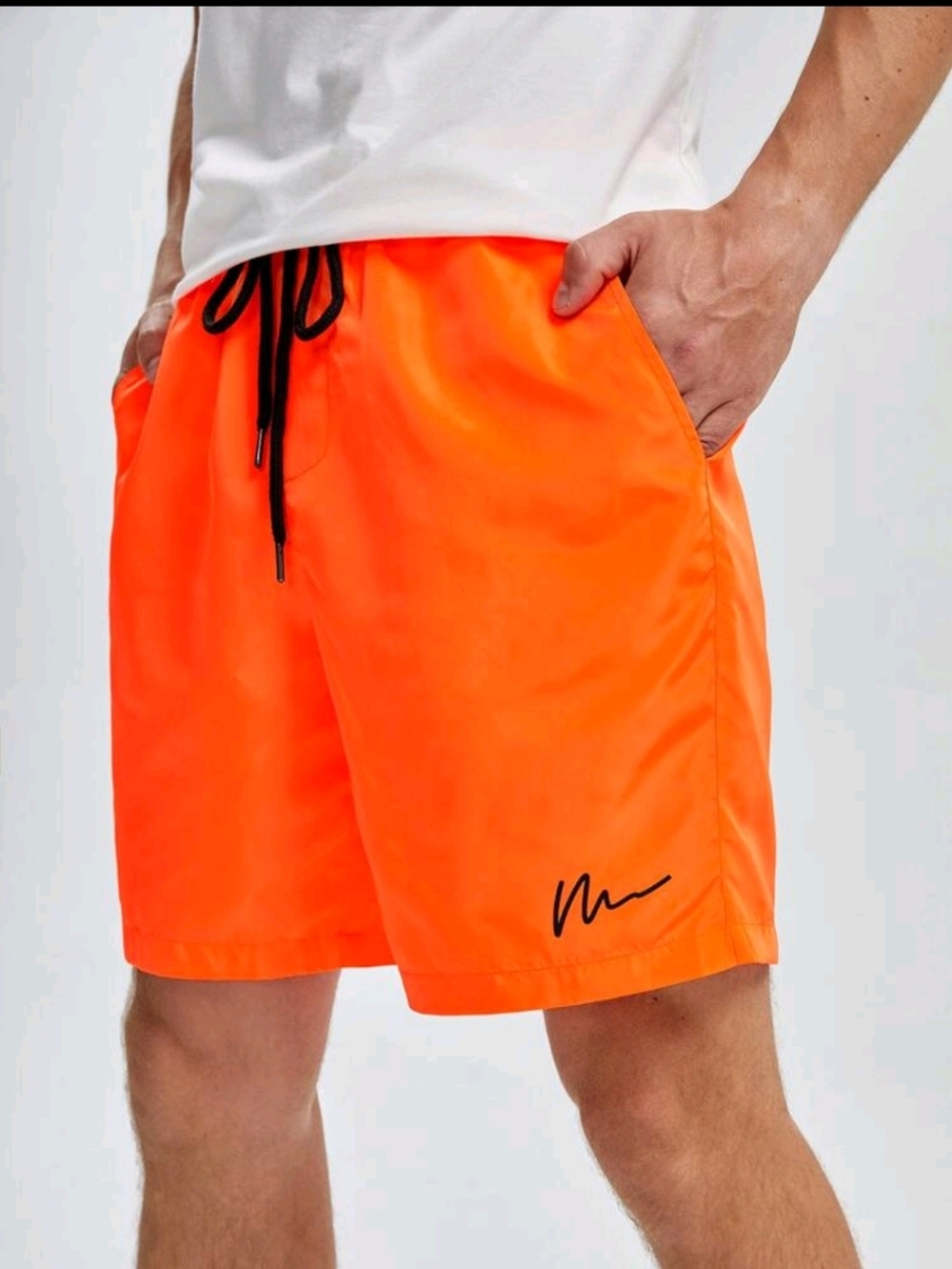 NEW MEN TROPICAL SOLID PRINT SWIM TRUNKS SIZE: MEDIUM